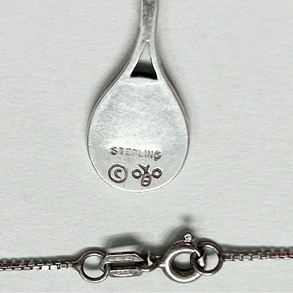 Vintage Signed Southwestern Sterling Silver Tennis Racquet Necklace - Picture 7 of 8